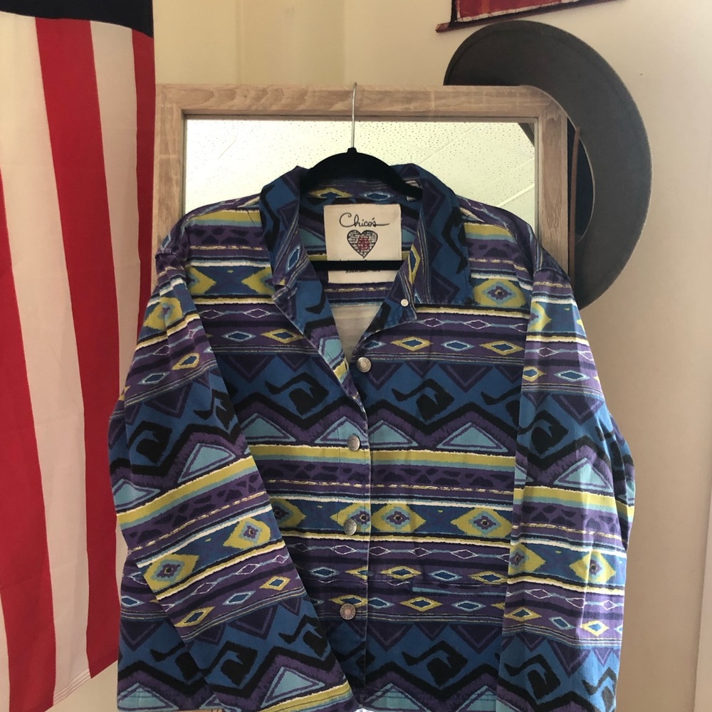 Vintage Funky Pattern Chico’s Jacket